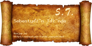 Sebestyén Tünde névjegykártya