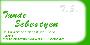 tunde sebestyen business card